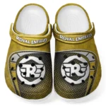 Trendy Retro Motorcycle Themed Clog, Full Print Lightweight Footwear for Fans of Automotive Style CAR183 - Yellow