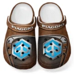 All Over Print Stylish Two-Wheeler Clog, Automotive Lifestyle Inspired Shoes for Car Enthusiasts CAR183 - Brown