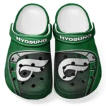 Trendy Performance Bike Themed Clog, Full Print Lightweight Footwear for Fans of Automotive Style CAR183 - Green