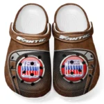 Brown Edition Trail Bike Inspired All Over Print Clog, Perfect Gift Footwear for Automotive Enthusiasts CAR183
