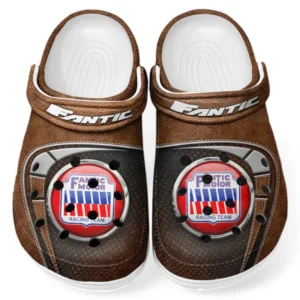 Brown Edition Trail Bike Inspired All Over Print Clog, Perfect Gift Footwear for Automotive Enthusiasts CAR183