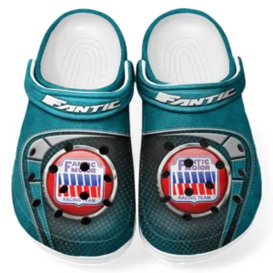 Custom Performance Off-Roader Inspired Clog All Over Print, Comfortable Slip-On Footwear for Auto Fans CAR183 - Cyan