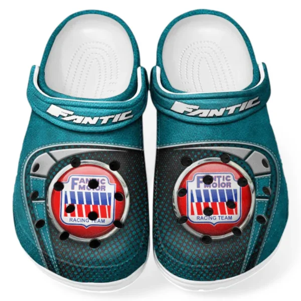 Custom Performance Off-Roader Inspired Clog All Over Print, Comfortable Slip-On Footwear for Auto Fans CAR183 - Cyan