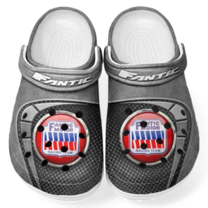 Automotive Theme Dirt Motorcycle Clog with Full Print Design, Stylish Everyday Comfort for Car Enthusiasts CAR183 - Gray