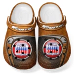 Lightweight Sport Bike Lover’s All Over Print Clog, Slip-On Shoes for Daily Comfort and Garage Style CAR183 - Orange