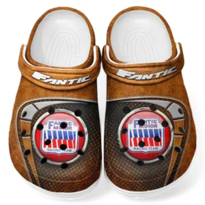 Lightweight Sport Bike Lover’s All Over Print Clog, Slip-On Shoes for Daily Comfort and Garage Style CAR183 - Orange