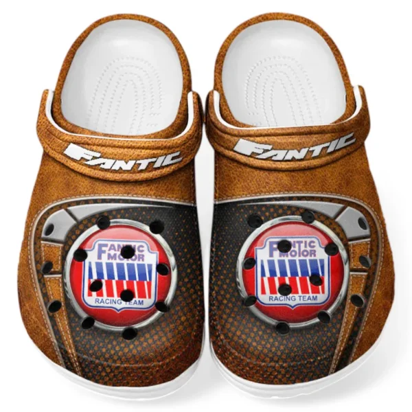 Lightweight Sport Bike Lover’s All Over Print Clog, Slip-On Shoes for Daily Comfort and Garage Style CAR183 - Orange