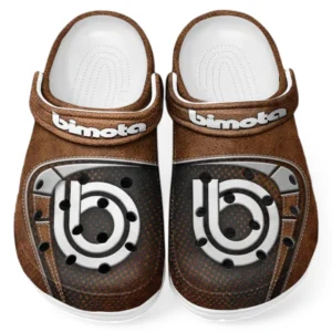 All Over Print Handcrafted Speed Motorcycle Clog, Automotive Lifestyle Inspired Shoes for Car Enthusiasts CAR183 - Brown