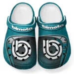 High-End Track Bike Culture Clog, Stylish All Over Print Lightweight Shoes for Auto Fans and Streetwear Style CAR183 - Cyan