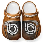 Custom Custom Engineered Sport Bike Inspired Clog All Over Print, Comfortable Slip-On Footwear for Auto Fans CAR183 - Orange