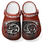Custom Compact Motorcycle All Over Print Clog, Comfortable Slip-On Shoes for Everyday Wear CAR183 - Red