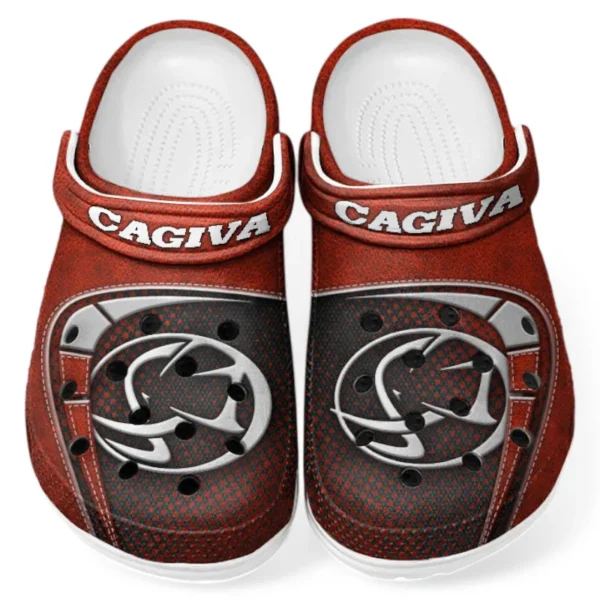 Custom Compact Motorcycle All Over Print Clog, Comfortable Slip-On Shoes for Everyday Wear CAR183 - Red