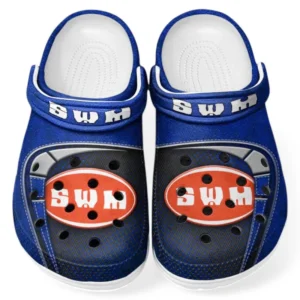 Adventure Motorcycle Culture Clog, Stylish All Over Print Lightweight Shoes for Auto Fans and Streetwear Style CAR183 - Blue