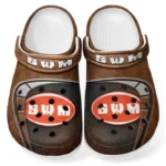 Personalized Trail Bike Design Clog, Full Print Slip-On Footwear Gift for Car Lovers CAR183 - Brown