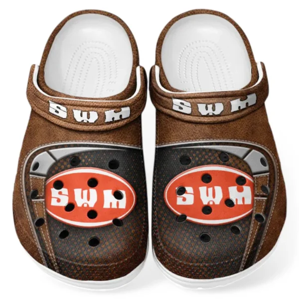Personalized Trail Bike Design Clog, Full Print Slip-On Footwear Gift for Car Lovers CAR183 - Brown