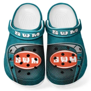 Cyan Edition Off-Road Motorbike Inspired All Over Print Clog, Perfect Gift Footwear for Automotive Enthusiasts CAR183