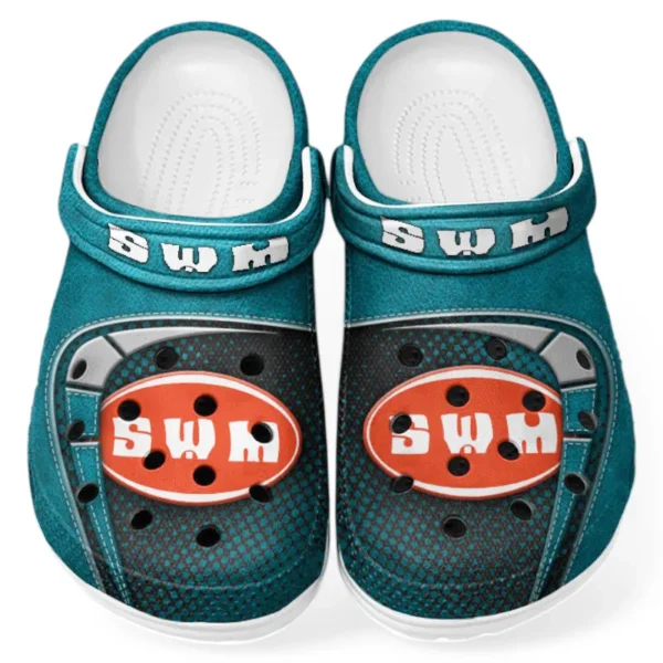 Cyan Edition Off-Road Motorbike Inspired All Over Print Clog, Perfect Gift Footwear for Automotive Enthusiasts CAR183