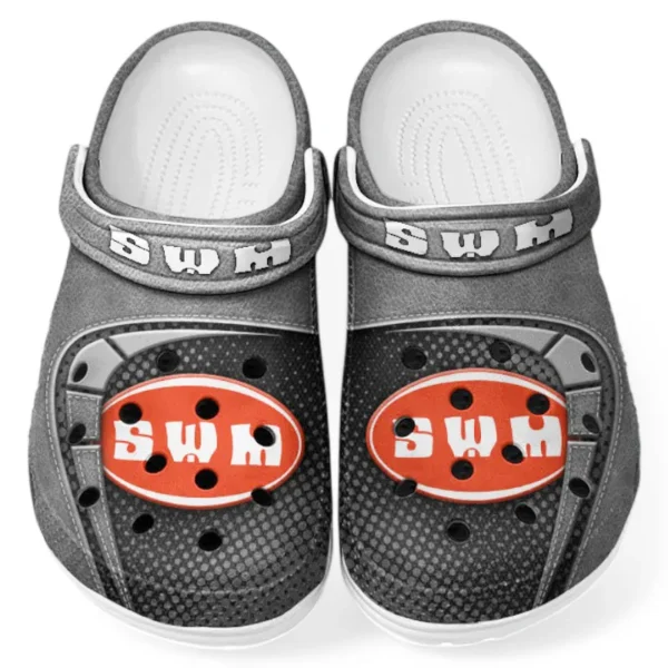 Custom Enduro Rider Inspired Clog All Over Print, Comfortable Slip-On Footwear for Auto Fans CAR183 - Gray