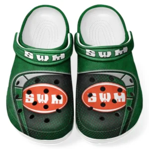 Automotive Theme Dual-Sport Bike Clog with Full Print Design, Stylish Everyday Comfort for Car Enthusiasts CAR183 - Green