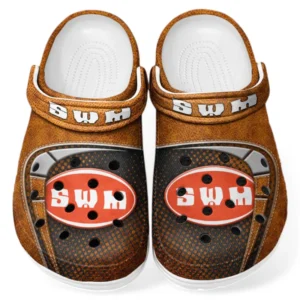 Orange Custom Rugged Terrain Motorcycle All Over Print Clog, Car Culture Inspired Footwear Gift for Men and Women CAR183
