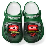Trendy Track-Ready Auto Themed Clog, Full Print Lightweight Footwear for Fans of Automotive Style CAR183 - Green