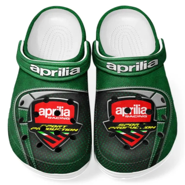 Trendy Track-Ready Auto Themed Clog, Full Print Lightweight Footwear for Fans of Automotive Style CAR183 - Green