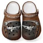 Comfort Touring Motorcycle Lover’s All Over Print Clog, Slip-On Shoes for Daily Comfort and Garage Style CAR183 - Brown
