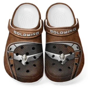 Comfort Touring Motorcycle Lover’s All Over Print Clog, Slip-On Shoes for Daily Comfort and Garage Style CAR183 - Brown