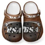Brown Custom Classic Motorcycle All Over Print Clog, Car Culture Inspired Footwear Gift for Men and Women CAR183