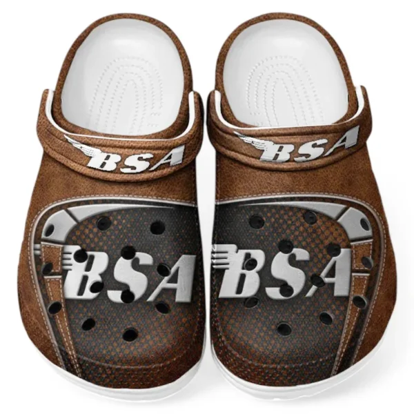 Brown Custom Classic Motorcycle All Over Print Clog, Car Culture Inspired Footwear Gift for Men and Women CAR183