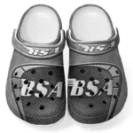 Trendy Retro Motorbike Themed Clog, Full Print Lightweight Footwear for Fans of Automotive Style CAR183 - Gray