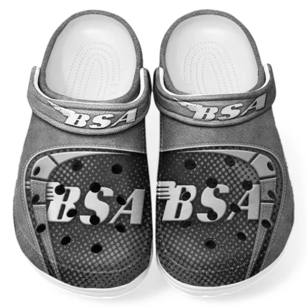 Trendy Retro Motorbike Themed Clog, Full Print Lightweight Footwear for Fans of Automotive Style CAR183 - Gray