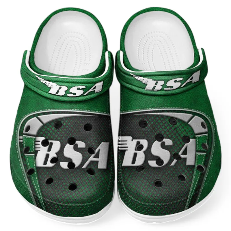 Custom Heritage Two-Wheeler All Over Print Clog, Comfortable Slip-On Shoes for Everyday Wear CAR183 - Green