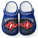 Trendy Nostalgic Ride Themed Clog, Full Print Lightweight Footwear for Fans of Automotive Style CAR183 - Blue