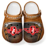 Orange Edition Retro Street Bike Inspired All Over Print Clog, Perfect Gift Footwear for Automotive Enthusiasts CAR183