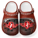 Custom Classic Motorcycle Inspired Clog All Over Print, Comfortable Slip-On Footwear for Auto Fans CAR183 - Red