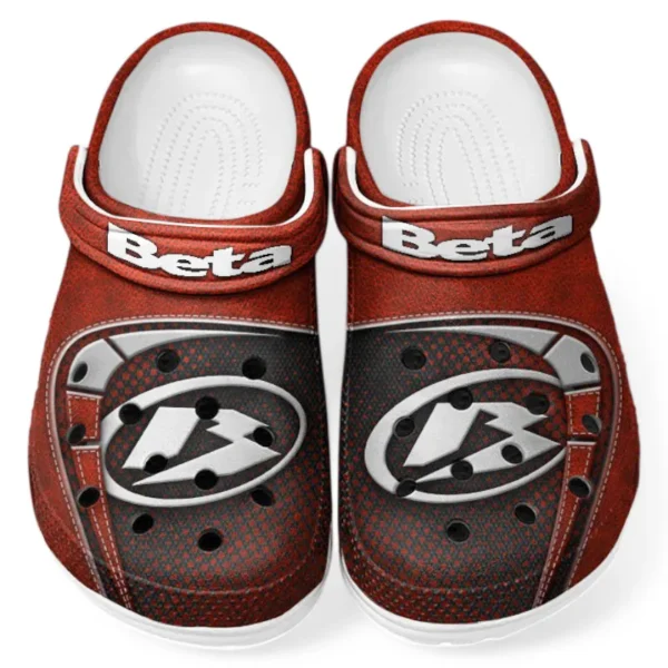 Automotive Theme Dirt Bike Clog with Full Print Design, Stylish Everyday Comfort for Car Enthusiasts CAR183 - Red