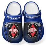 All Over Print Sporty Scooter Clog, Automotive Lifestyle Inspired Shoes for Car Enthusiasts CAR183 - Blue