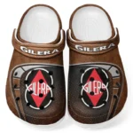 Italian Commuter Bike Culture Clog, Stylish All Over Print Lightweight Shoes for Auto Fans and Streetwear Style CAR183 - Brown