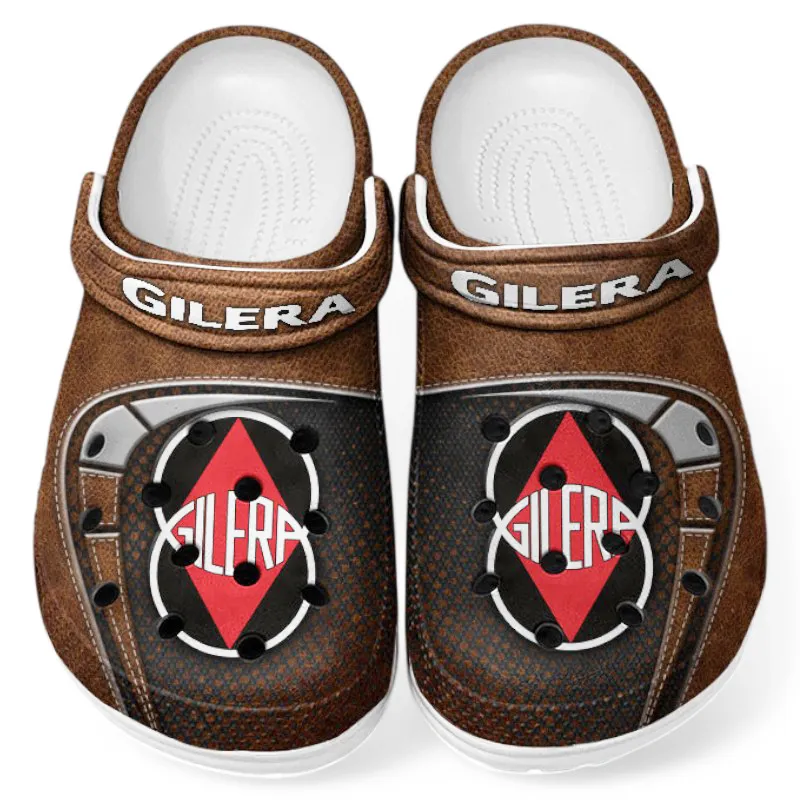 Italian Commuter Bike Culture Clog, Stylish All Over Print Lightweight Shoes for Auto Fans and Streetwear Style CAR183 - Brown