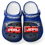 Trendy Lightweight Street Bike Themed Clog, Full Print Lightweight Footwear for Fans of Automotive Style CAR183 - Blue