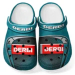 All Over Print Agile Two-Wheeler Clog, Automotive Lifestyle Inspired Shoes for Car Enthusiasts CAR183 - Cyan