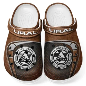 Custom Adventure Nomad Inspired Clog All Over Print, Comfortable Slip-On Footwear for Auto Fans CAR183 - Brown