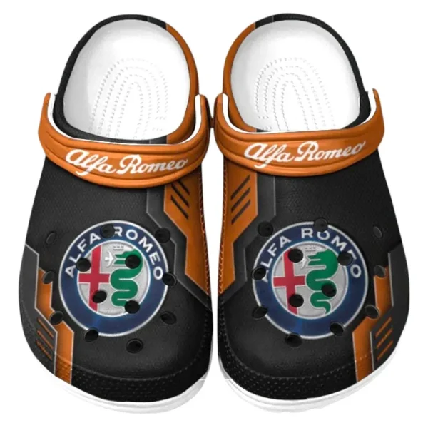 Stylish Grand Tourer Lover’s All Over Print Clog, Slip-On Shoes for Daily Comfort and Garage Style CAR185 - Orange