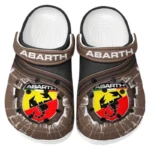 Rally Car Lover’s All Over Print Clog, Slip-On Shoes for Daily Comfort and Garage Style CAR188 - Brown
