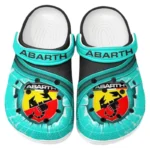 Trendy European Performance Car Themed Clog, Full Print Lightweight Footwear for Fans of Automotive Style CAR188 - Cyan
