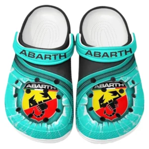 Trendy European Performance Car Themed Clog, Full Print Lightweight Footwear for Fans of Automotive Style CAR188 - Cyan