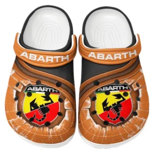 Motorsport Spirit Culture Clog, Stylish All Over Print Lightweight Shoes for Auto Fans and Streetwear Style CAR188 - Orange