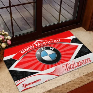 Cruiser Bike Doormat, Automotive Logo Style Floor Mat CAR190 - Red