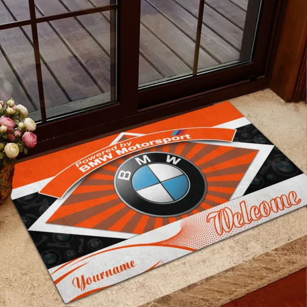Performance Machine Doormat, Durable Auto-Inspired Rug for Garage or Home Entry CAR190 - Orange